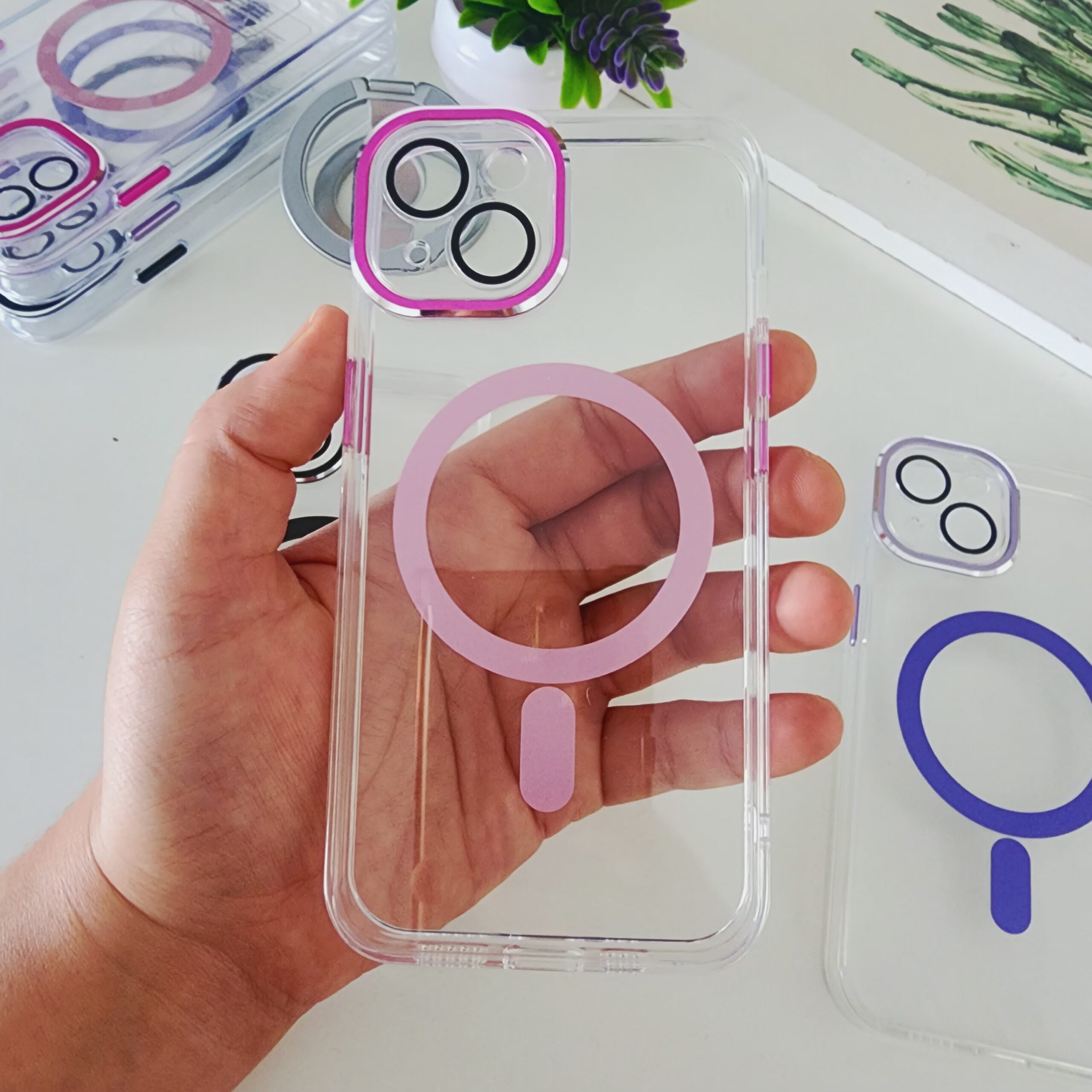 funda crystal magsafe con bordes cromados funda crystal magsafe con bordes cromados