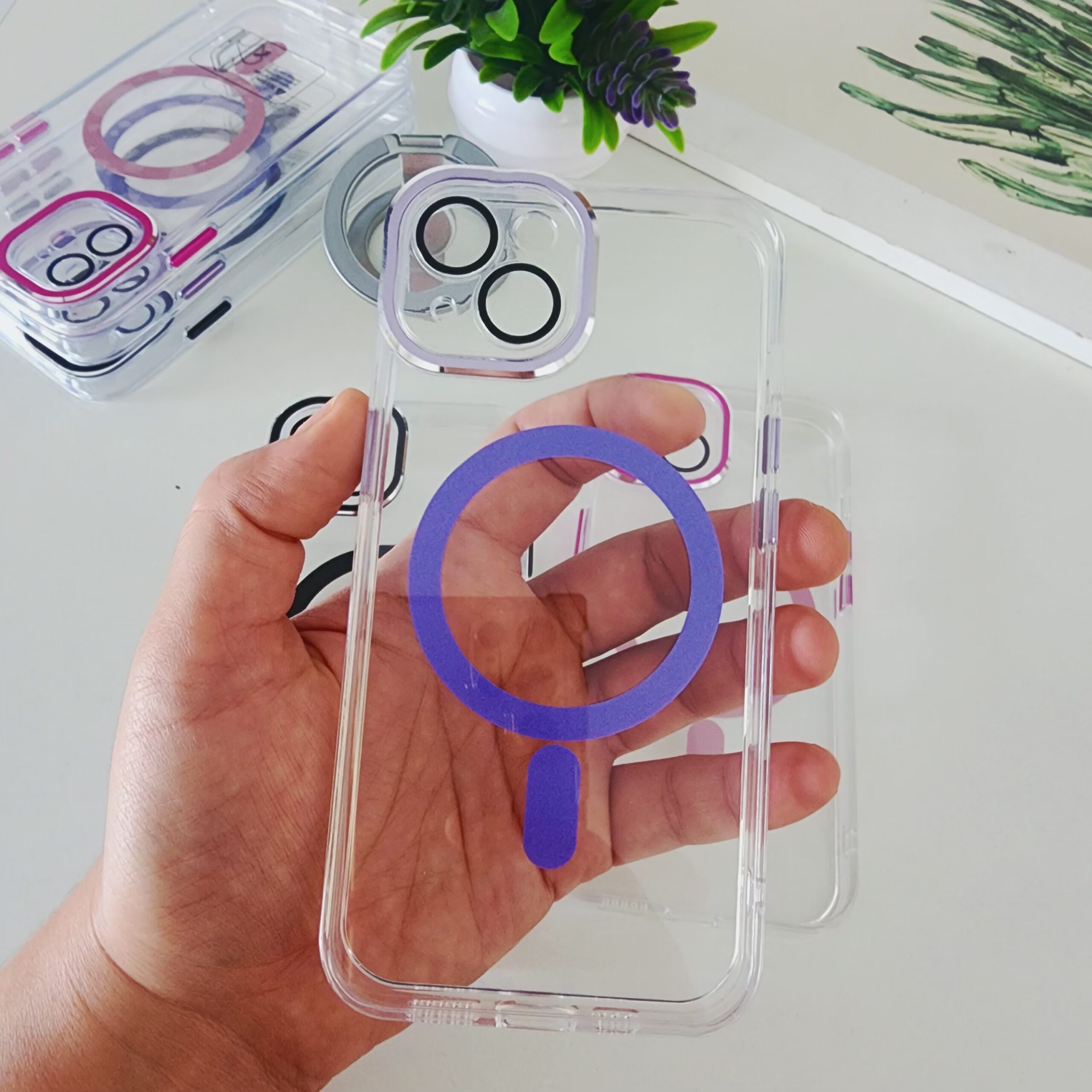 funda crystal magsafe con bordes cromados funda crystal magsafe con bordes cromados