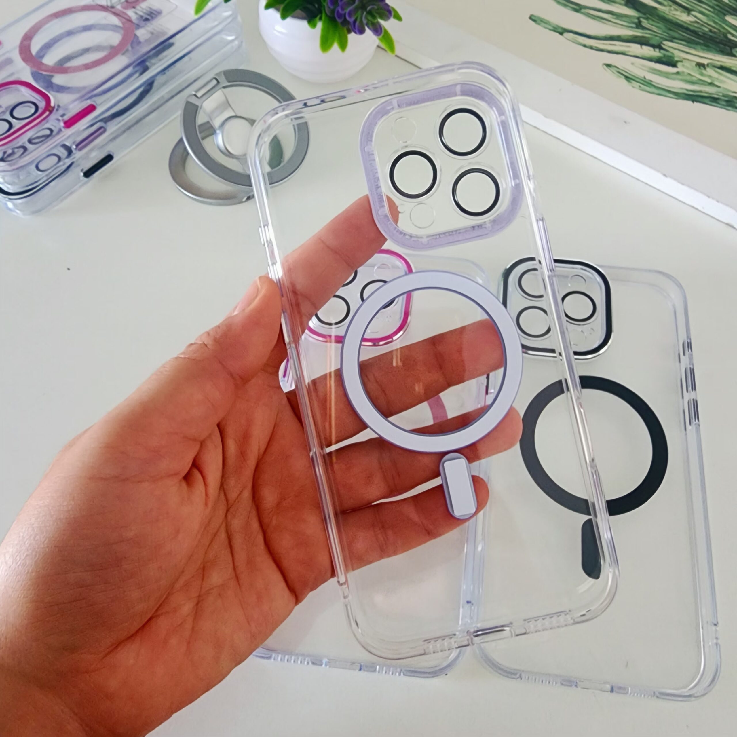funda crystal magsafe con bordes cromados funda crystal magsafe con bordes cromados