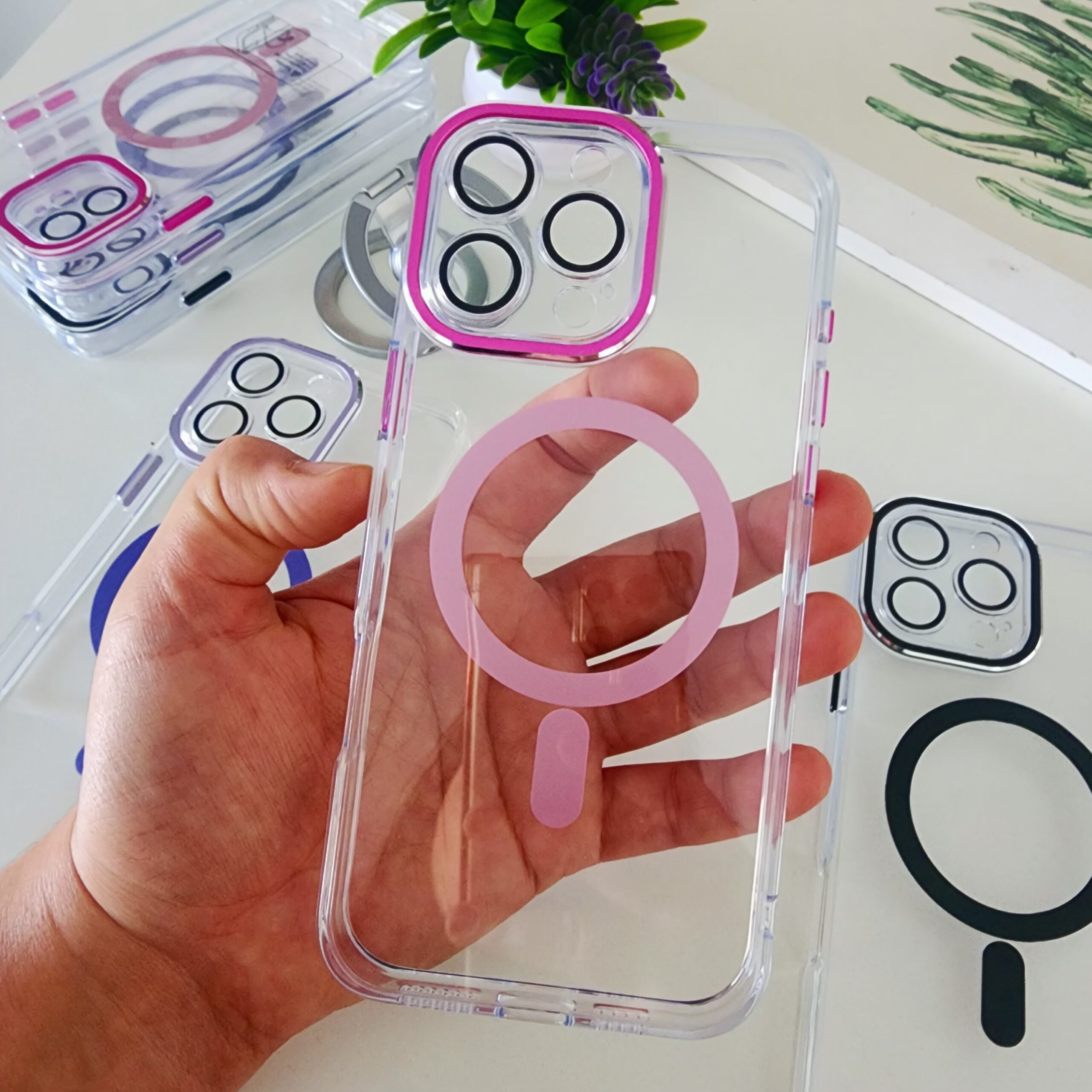 funda crystal magsafe con bordes cromados funda crystal magsafe con bordes cromados