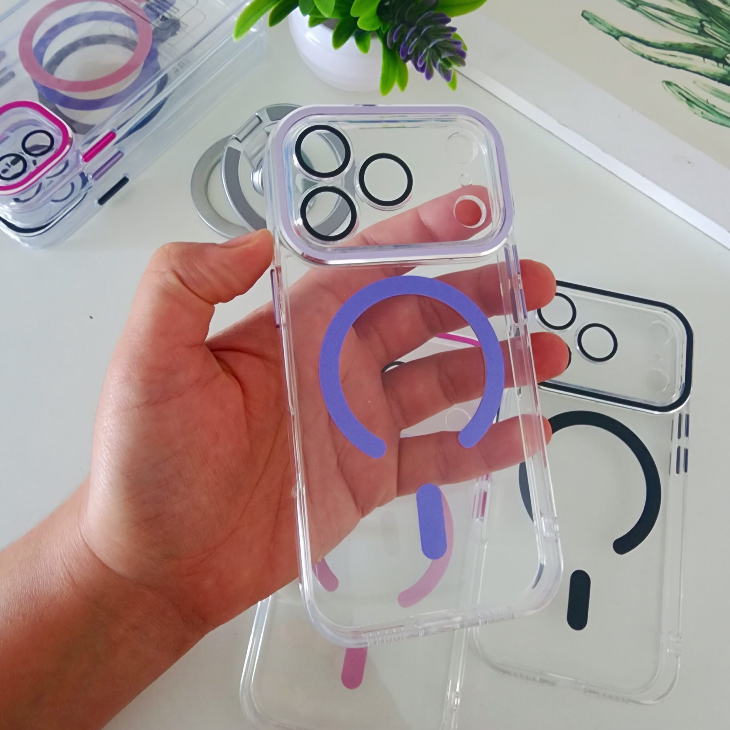 funda crystal magsafe con bordes cromados funda crystal magsafe con bordes cromados