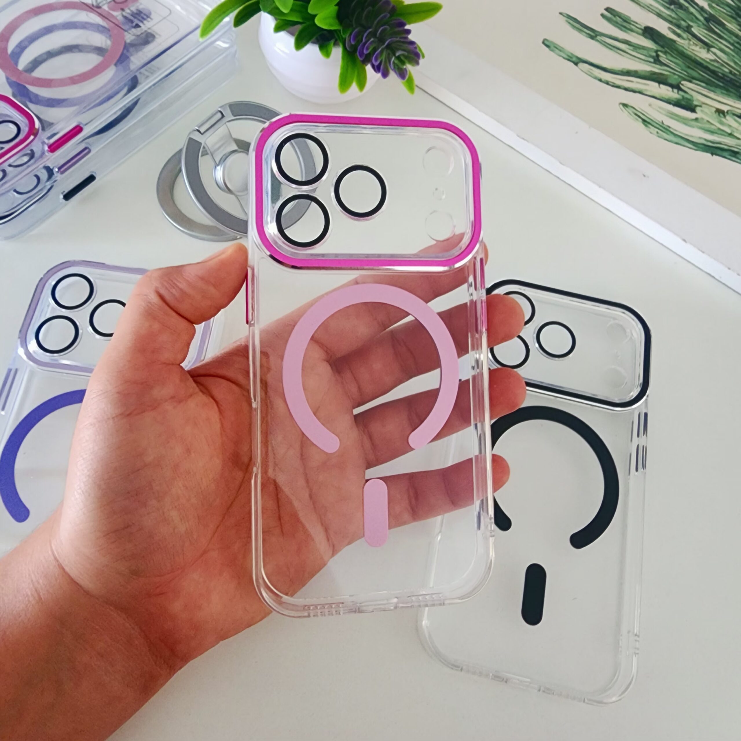 funda crystal magsafe con bordes cromados funda crystal magsafe con bordes cromados