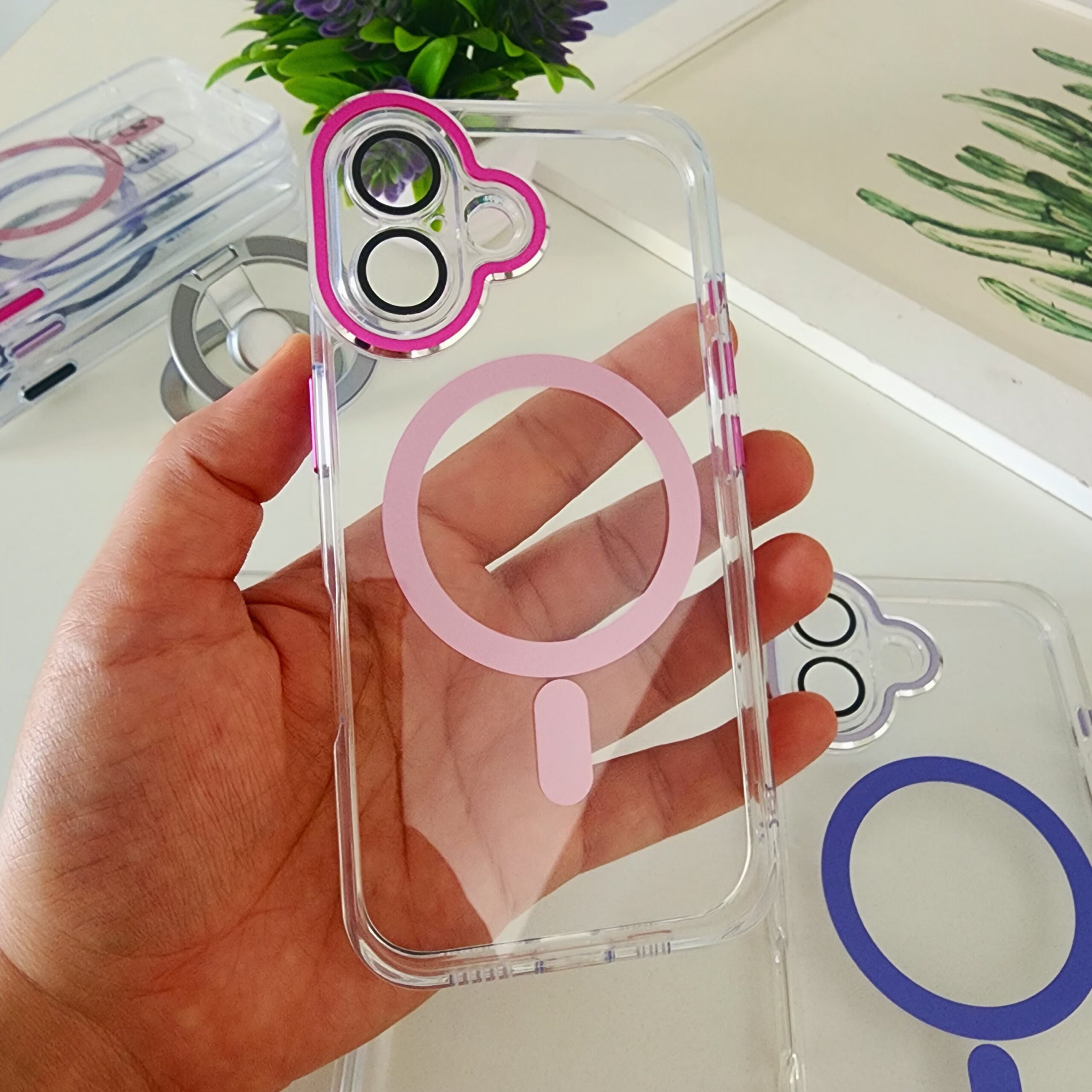 funda crystal magsafe con bordes cromados funda crystal magsafe con bordes cromados