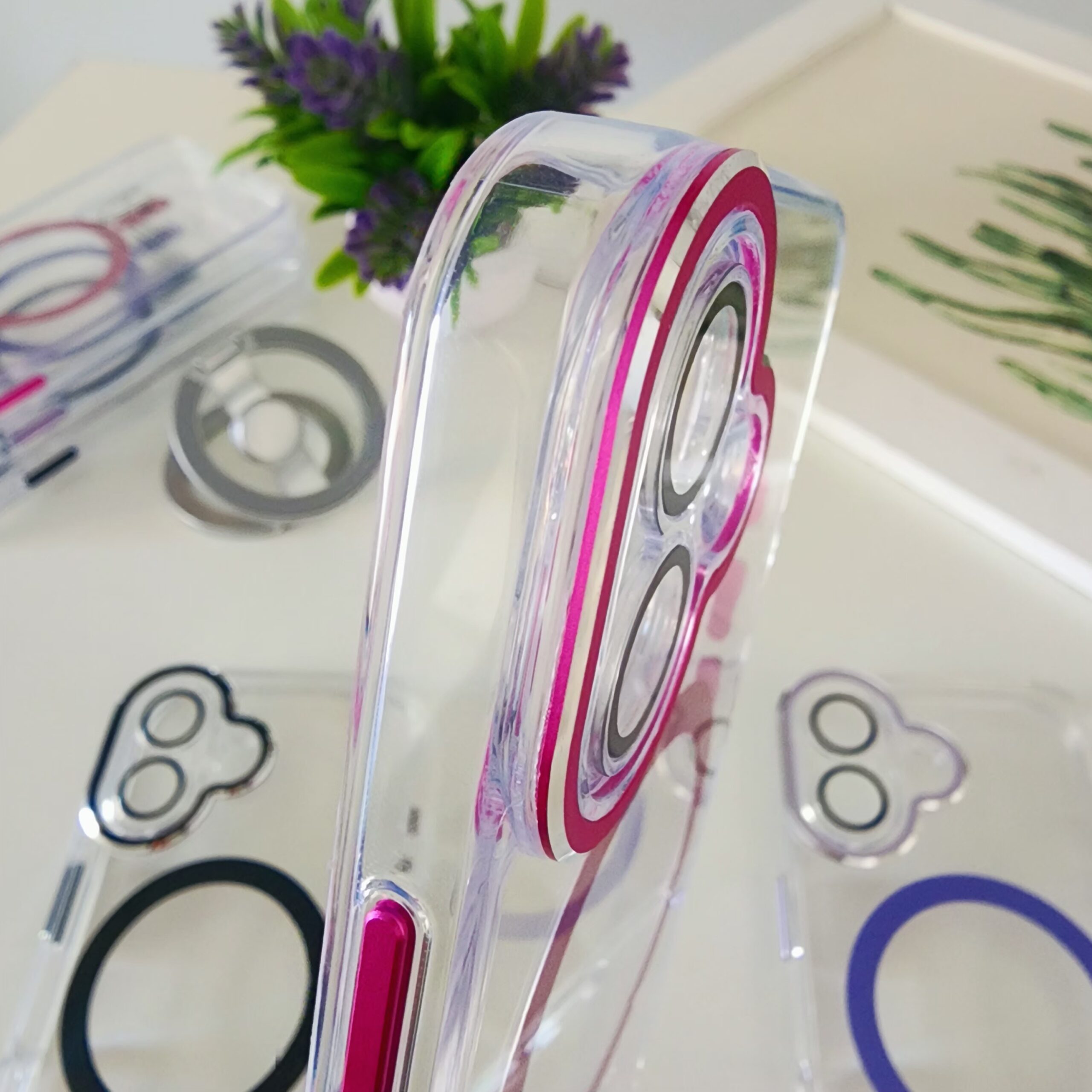 funda crystal magsafe con bordes cromados funda crystal magsafe con bordes cromados