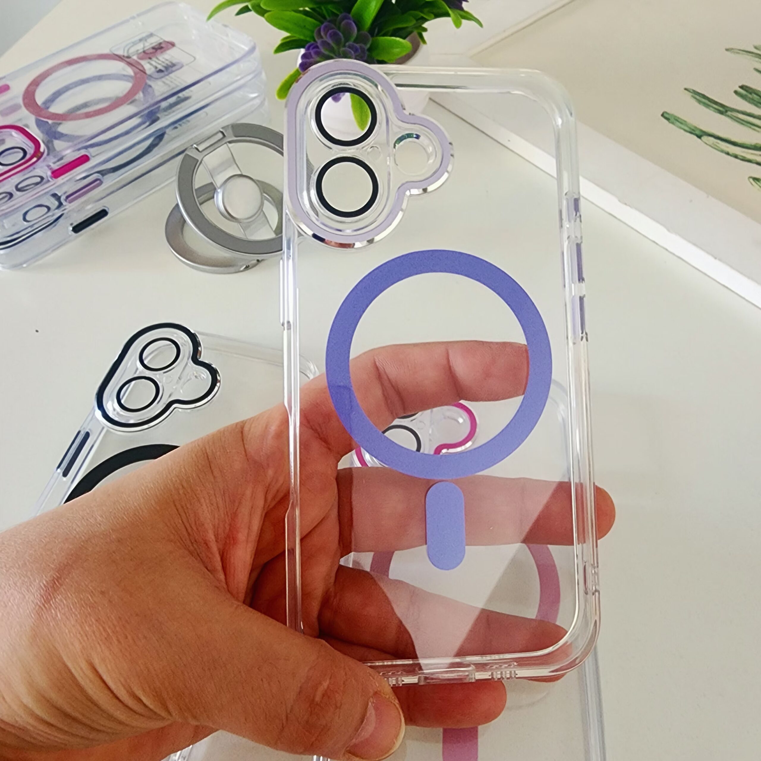 funda crystal magsafe con bordes cromados funda crystal magsafe con bordes cromados