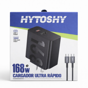 cargador 168w ultra rápido usb c + usb hytoshy potencia máxima