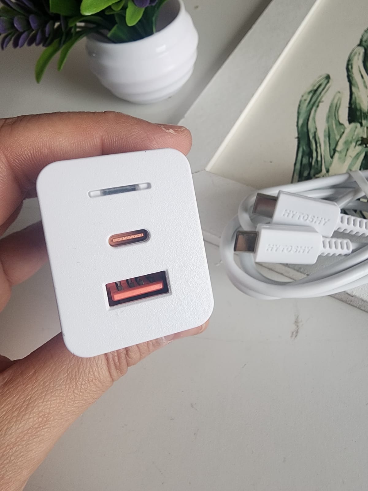 cargador 100w ultra rápido usb c + usb hytoshy con cable tipo c cargador 100w ultra rápido usb c + usb hytoshy con cable tipo c