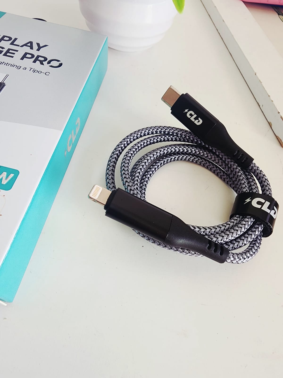 cable cld display charge pro 60w carga rápida 100cm nylon trenzado alta resistencia cable cld display charge pro 60w carga rápida 100cm nylon trenzado alta resistencia