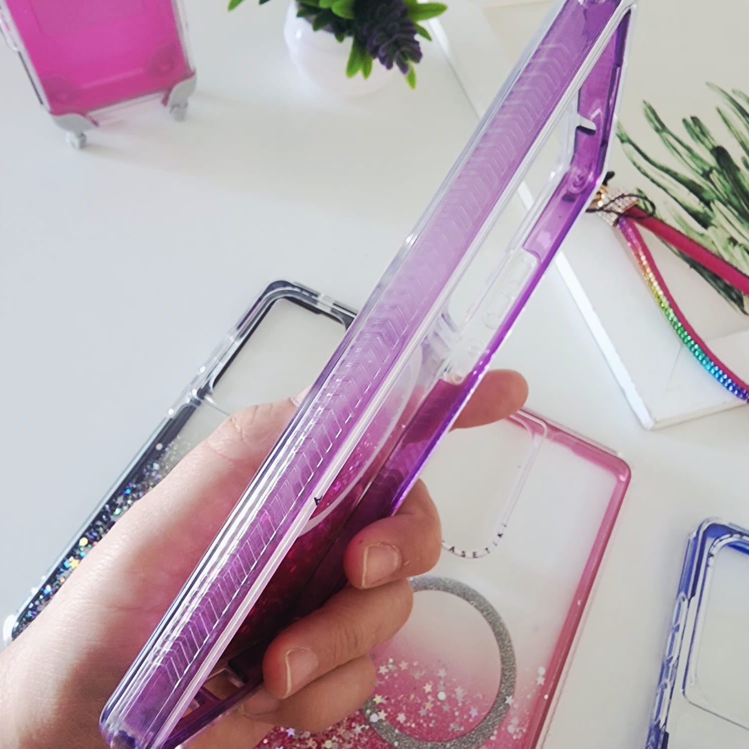 funda dual frame glitter magsafe funda dual frame glitter magsafe