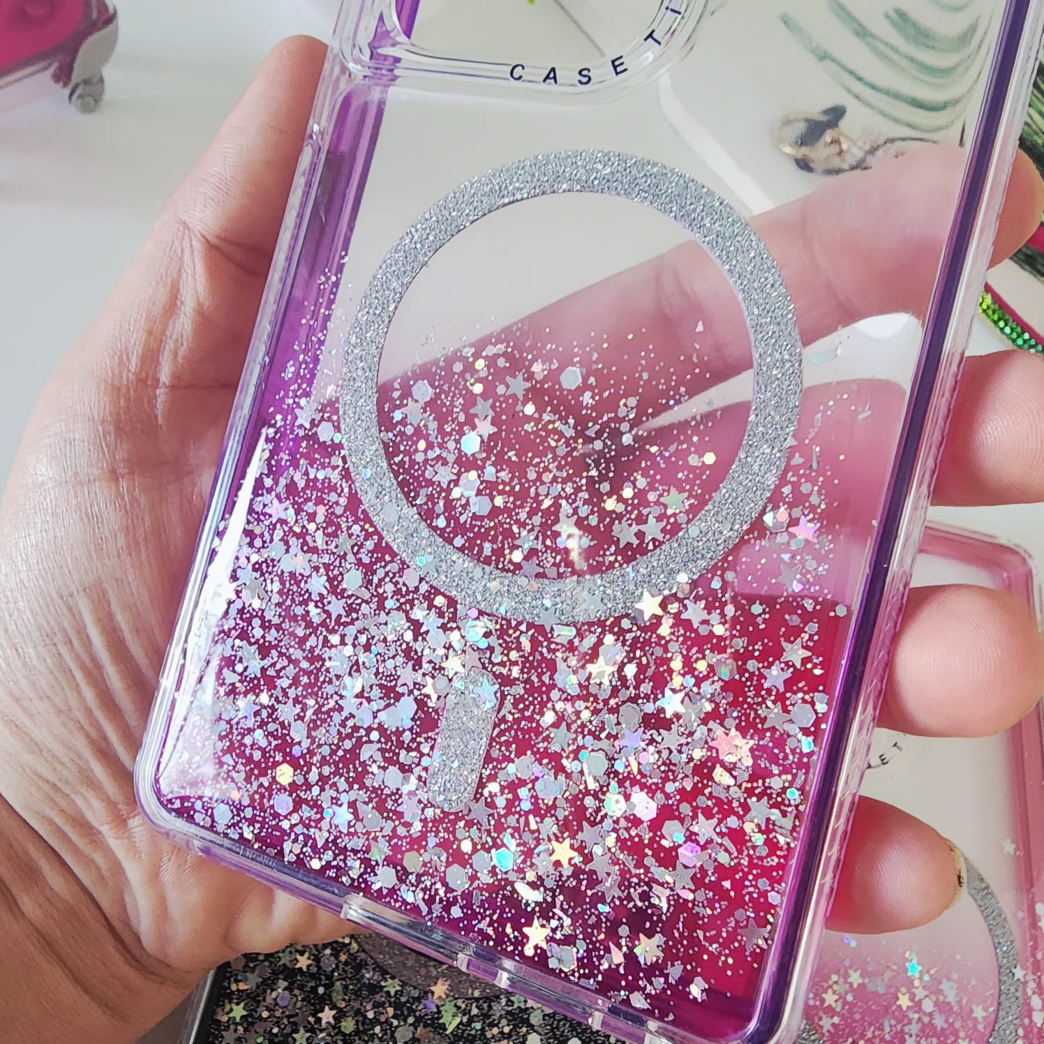 funda dual frame glitter magsafe funda dual frame glitter magsafe