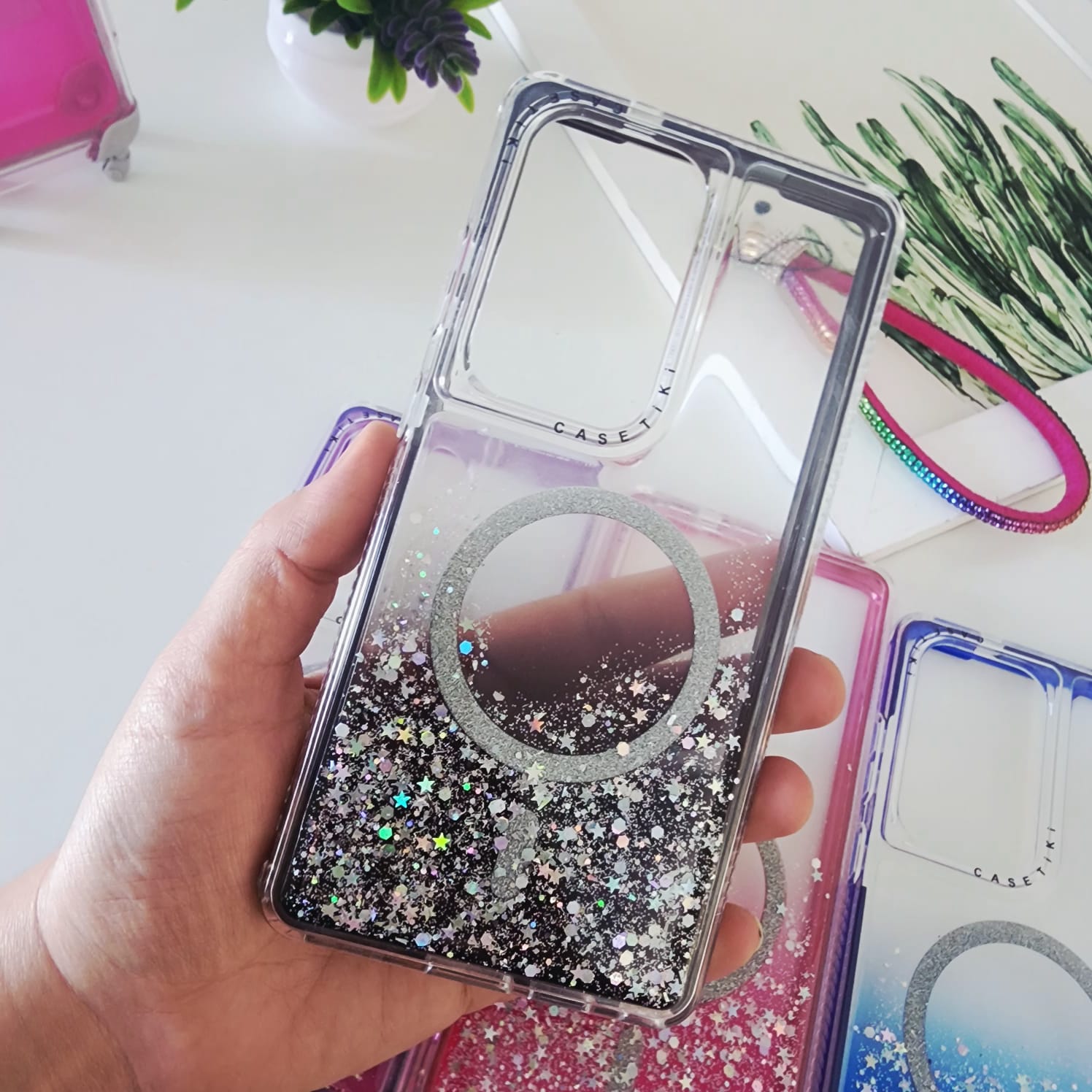 funda dual frame glitter magsafe funda dual frame glitter magsafe