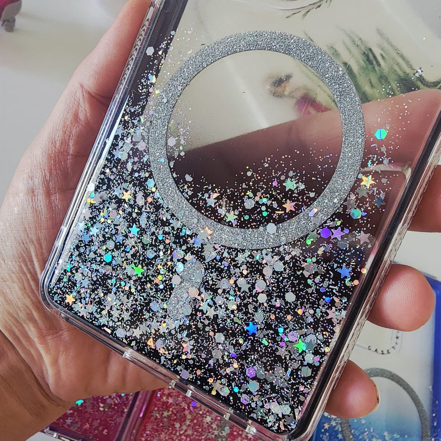 funda dual frame glitter magsafe funda dual frame glitter magsafe