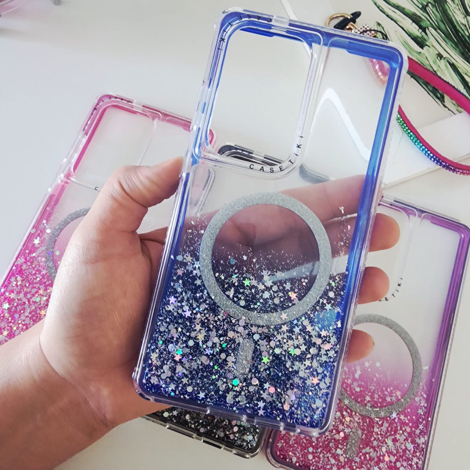 funda dual frame glitter magsafe funda dual frame glitter magsafe