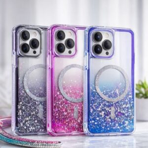 funda dual frame glitter magsafe