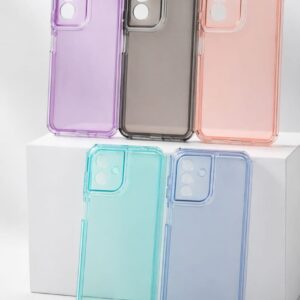 funda spaces dual material antigolpes transparente colores pastel protección cámara reforzada
