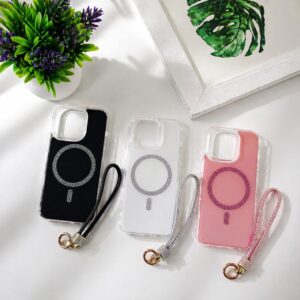 kit funda con magsafe y correa colgante brillosa